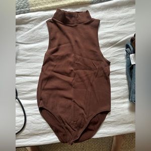Zara mock neck brown bodysuit, size M.
